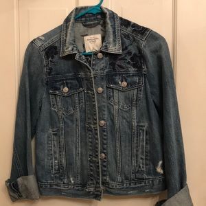 Abercrombie and Fitch embroidered denim jacket